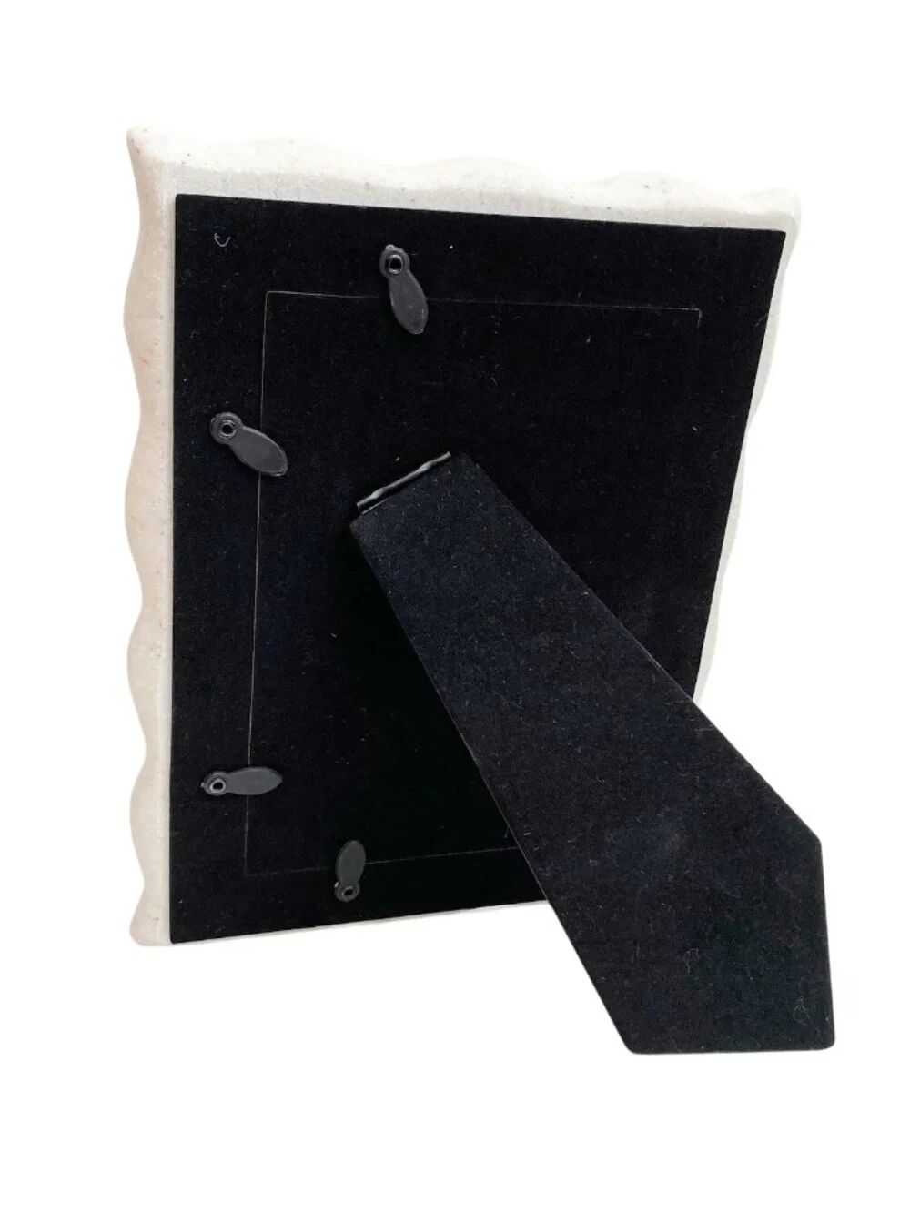 Carved Stone Picture Frame: Wavy Textured Decor